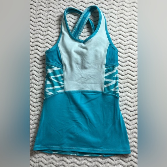 ivivva Blue Pullover Athletic Built In Sport Bra Tank Top Sz 7 - Picture 1 of 5